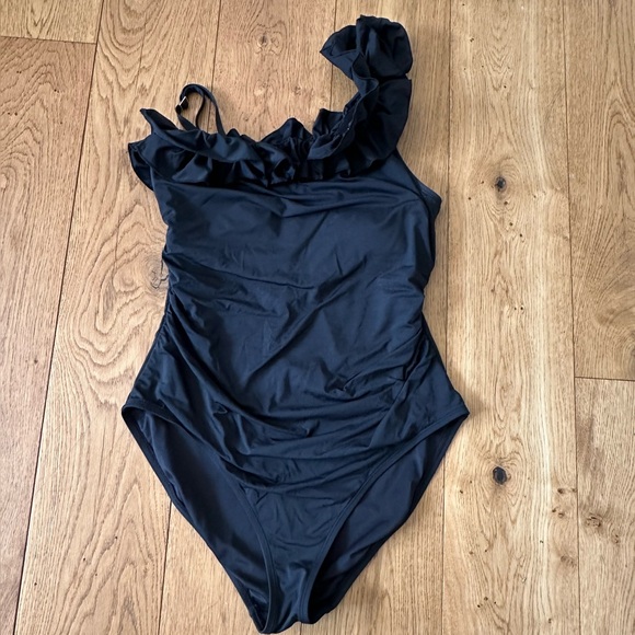 Lilly Pulitzer Kibali Black One-Piece Swimsuit black Onyx size 12 EUC - Picture 2 of 9